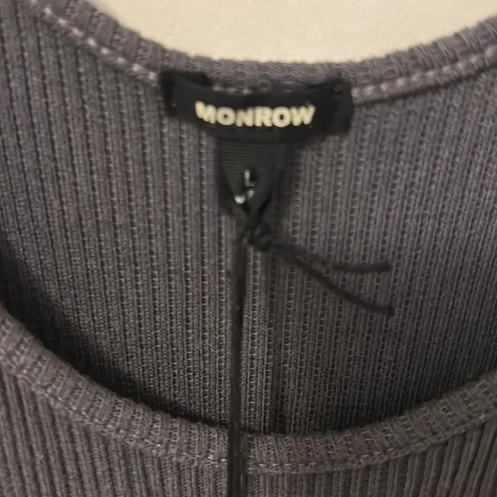 Monrow Gray Ribbed Tank Jumpsuit Size L - Image 8