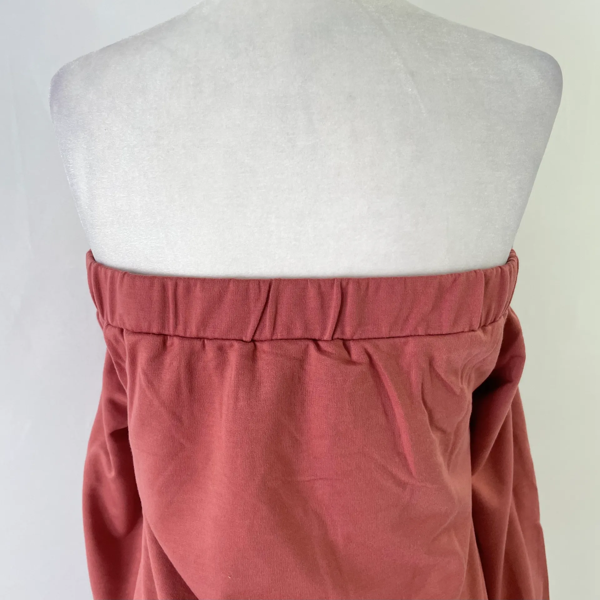 New Off The Shoulder Sweatshirt Bardot Sweat Top Red - Image 9