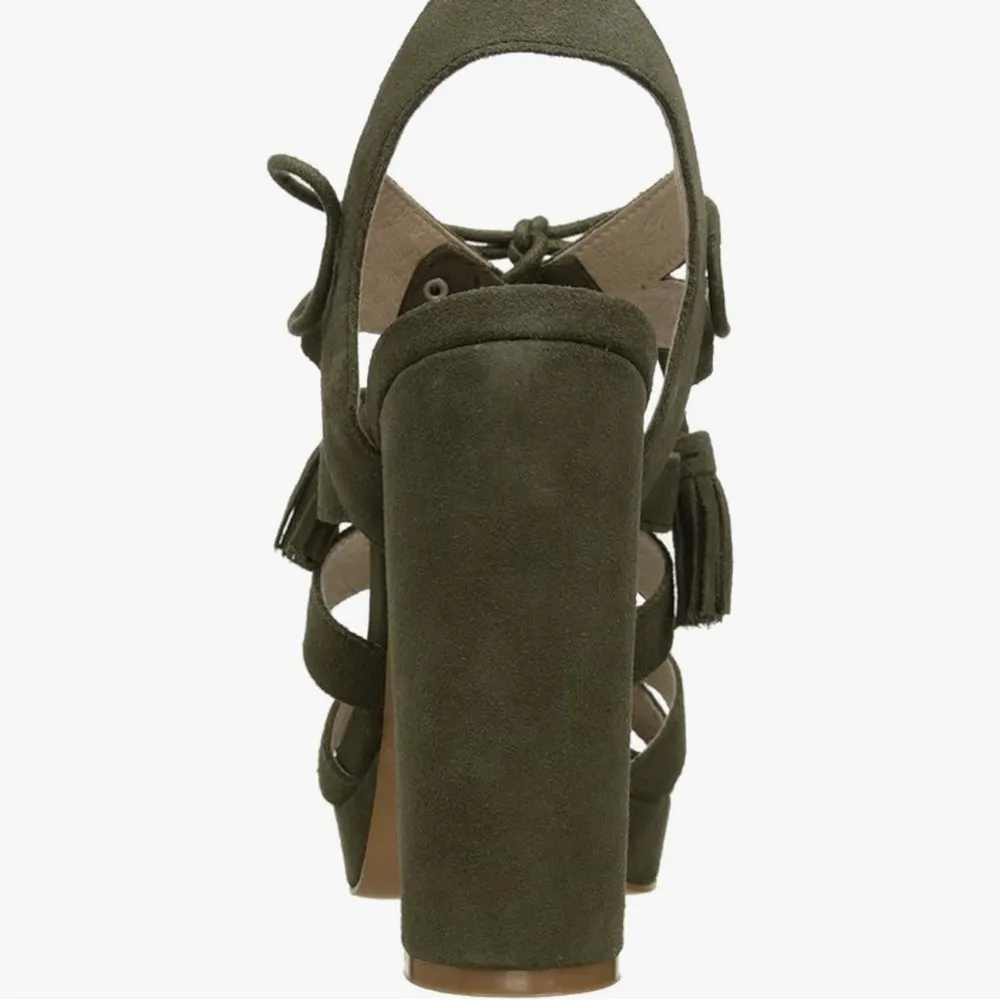 Shelly’s London Fiona Heeled Sandal army green chunky heels size 9 - Image 9