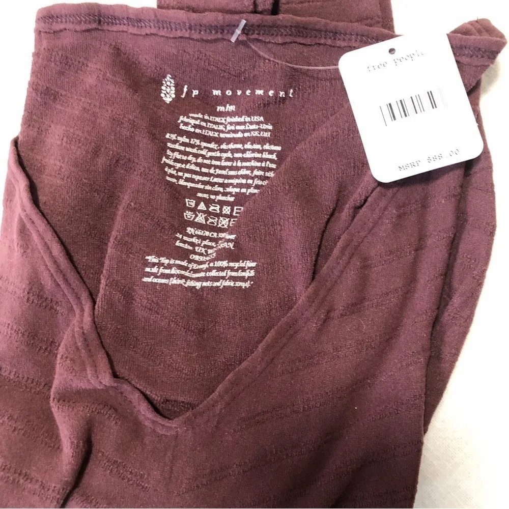 Free People Movement Gone Adrift Seamless Long Sleeve Red Night New Medi… - Image 8