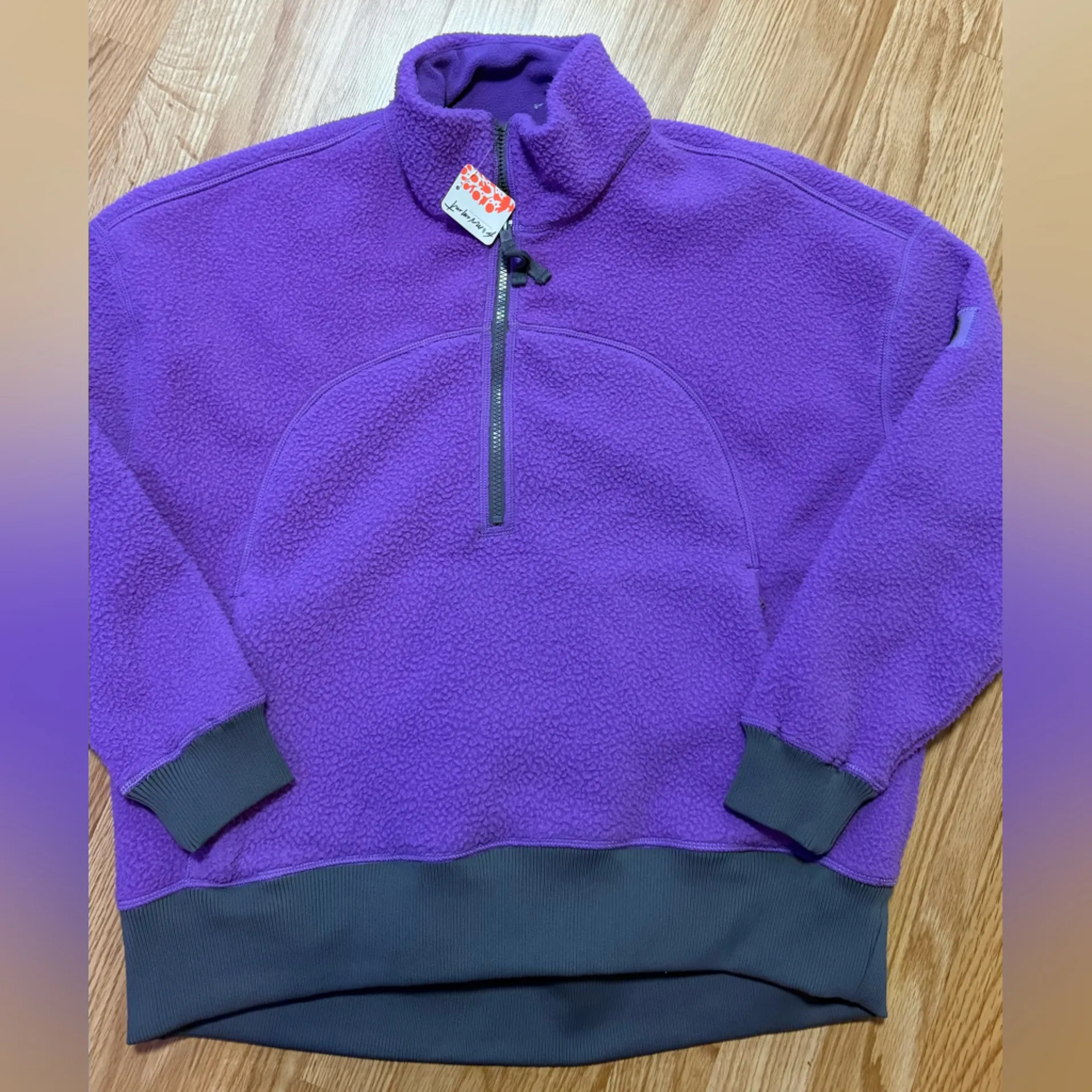 FP MOVEMENT Free People Hit The Slopes Quarter Zip Pullover Fleece Size XS NWT Purple - Image 8