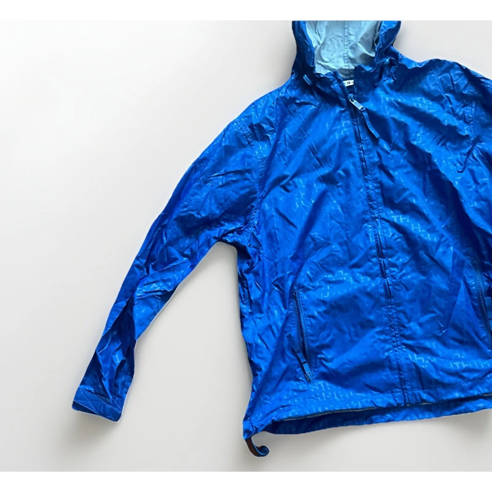 Vtg Tommy Hilfiger Hooded Windbreaker Jacket XL Blue Full Zip Lightweight Casual - Image 5