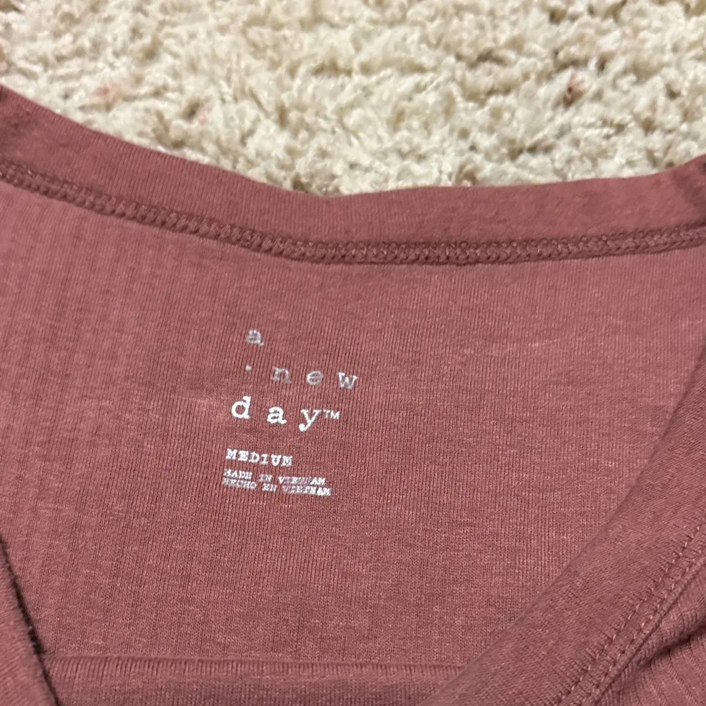 a new day Women's Ribbed Short Sleeve Top - Rust - Image 2