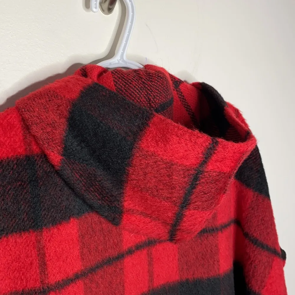 Treasure & Bond Buffalo check plaid hooded zip up cape with pockets - Image 4