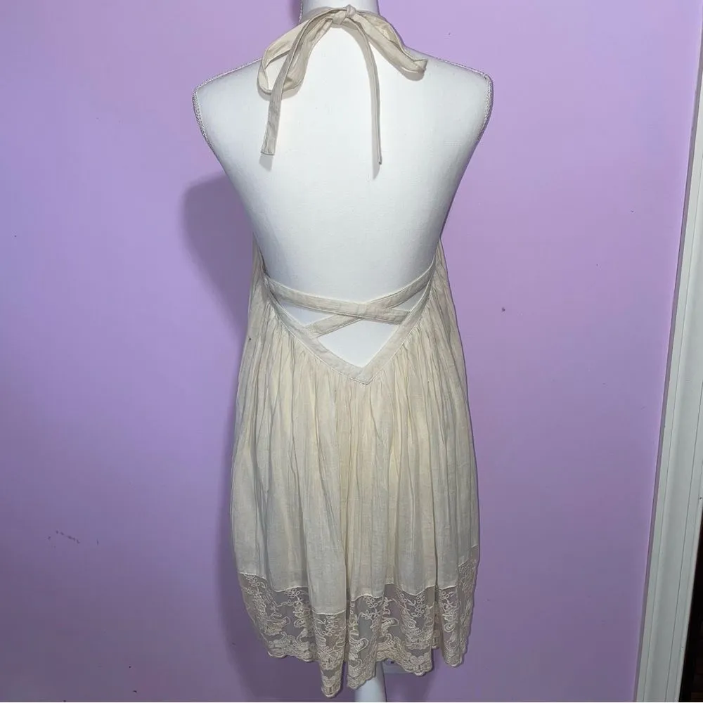 Tularosa Holden Halter Mini Dress Women Size S Lace Cottagecore Preppy Country - Image 5