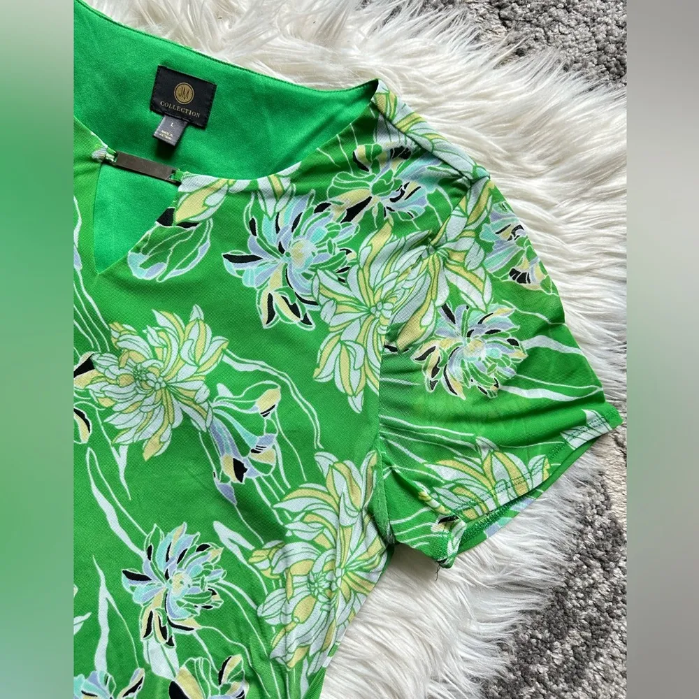 JM Collection mesh floral blouse - Image 3