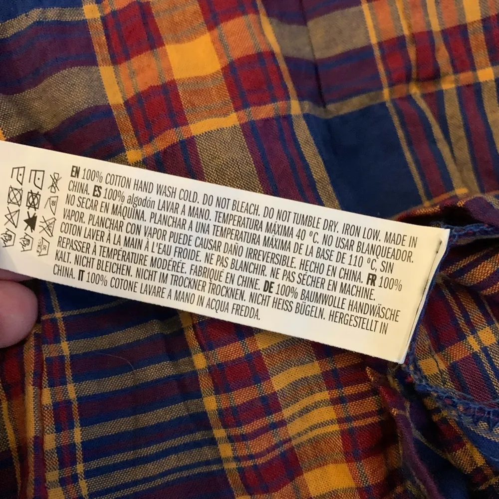 English Factory Plaid Cotton Oyster-Sleeve Top Multi Sz XS $65 - Image 11