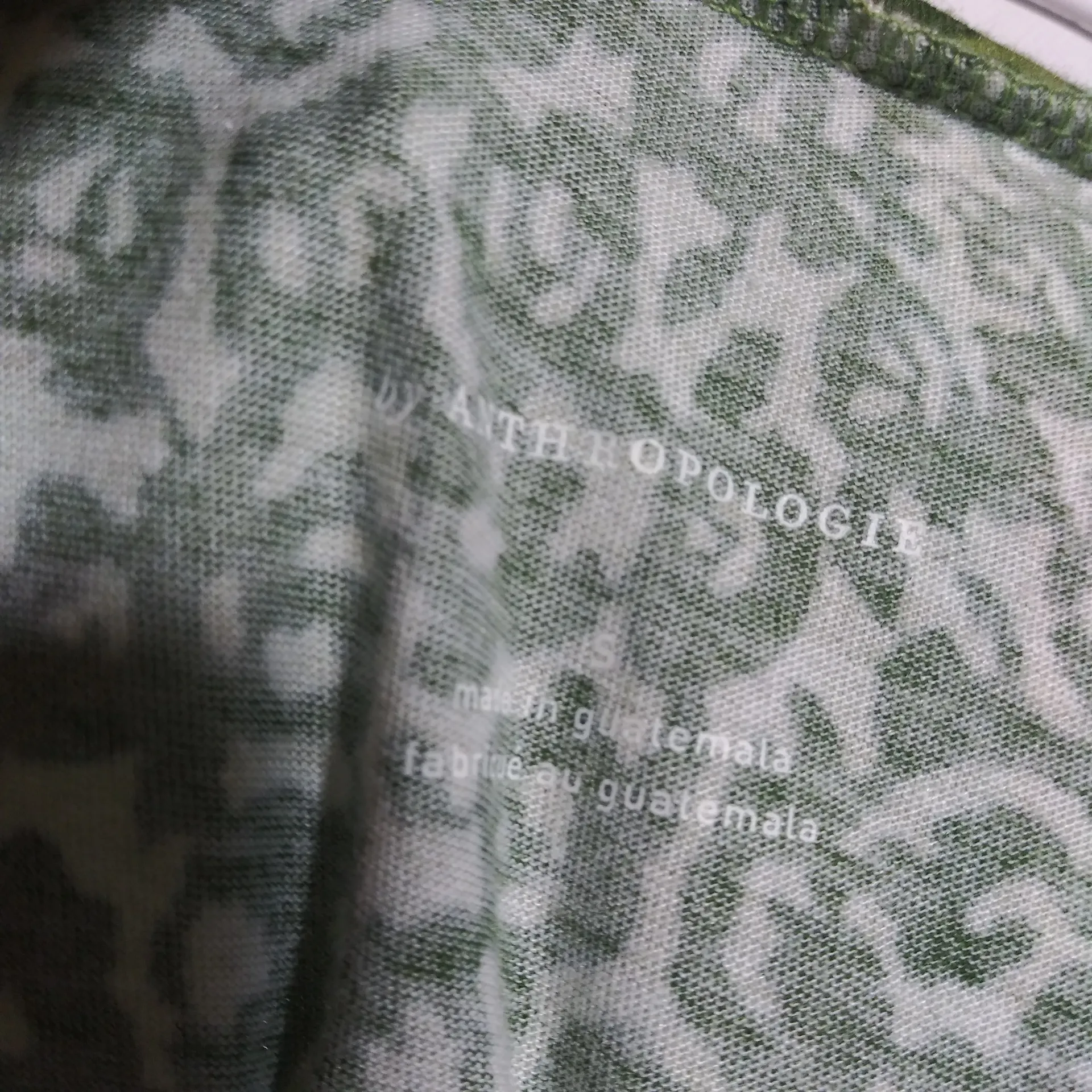 By Anthropologie Green Animal Printed Draped Cotton Modal Tee Shirt Top Sz S - Image 4