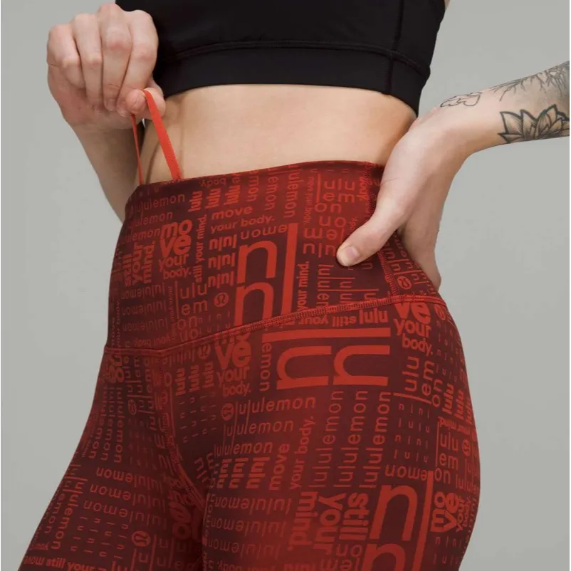 Lululemon Wunder Train High-Rise Crop 23" Lululemon Ombre Red Multi Size 6 - Image 3
