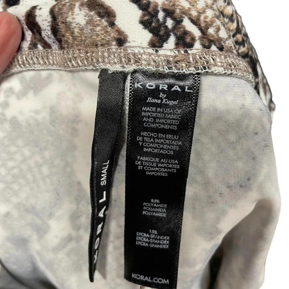 KORAL Lustrous‎ High-rise Leggings Diamond Back Brown Snakeskin Size Small - Image 8