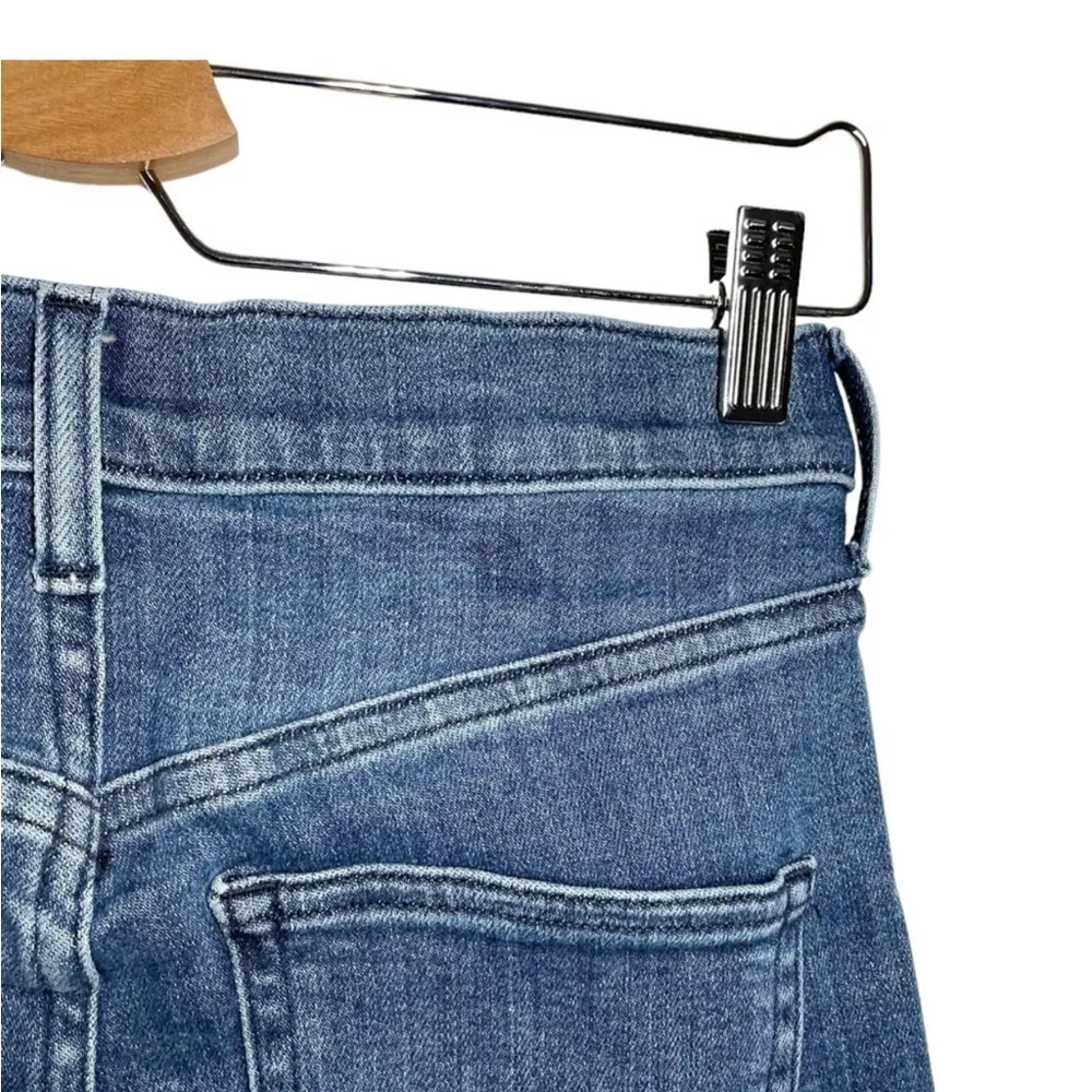 AYR Medium Blue Straight Leg The Pop Frayed Raw Hem Jeans 33 - Image 10