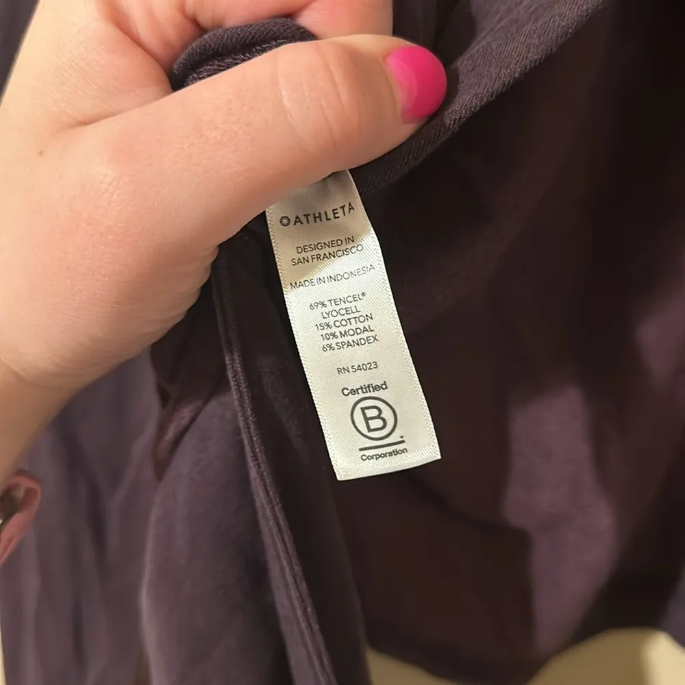 Athleta Tie Crewneck Sweater Purple Small - Image 7