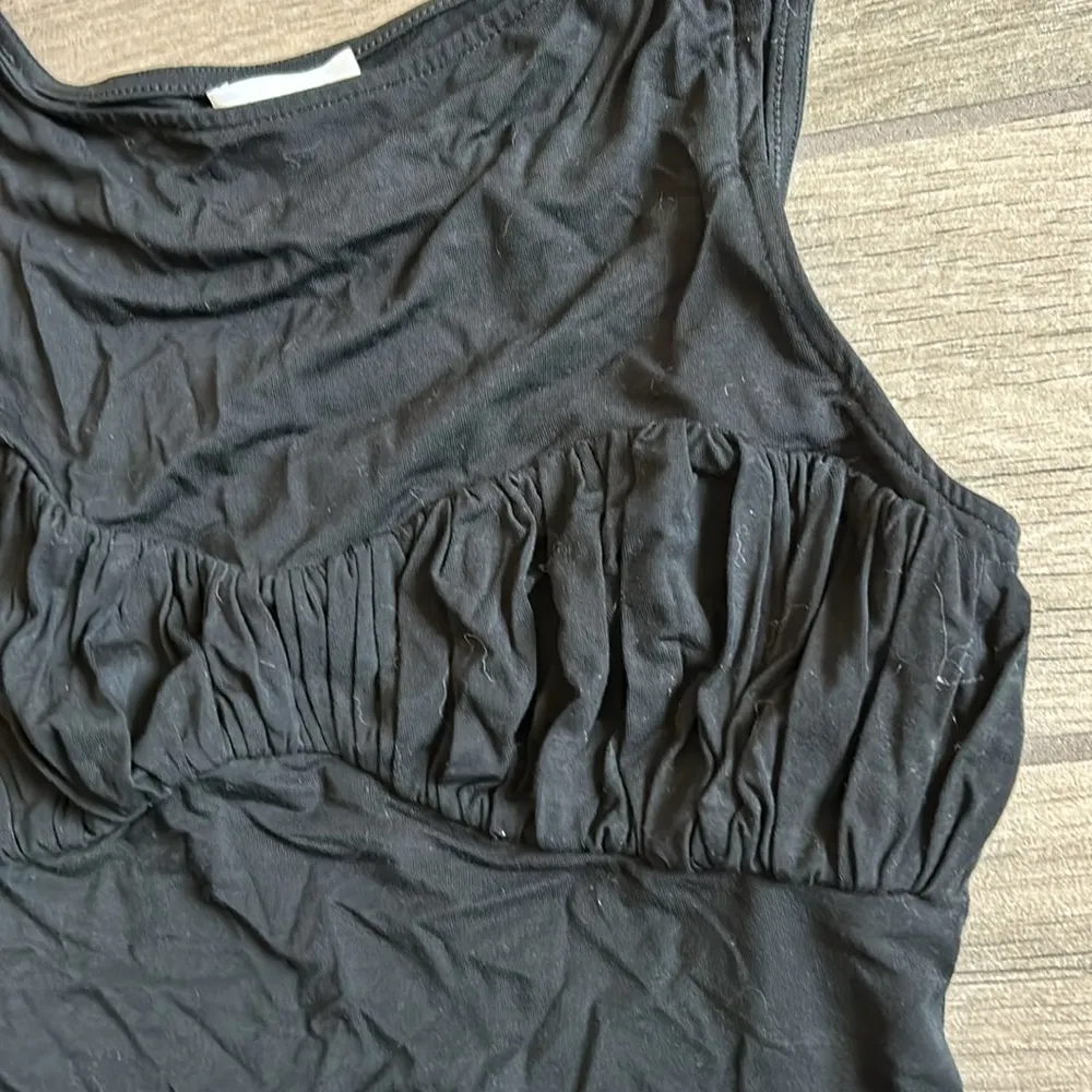 LPA black tank top with rouched bust - Image 2