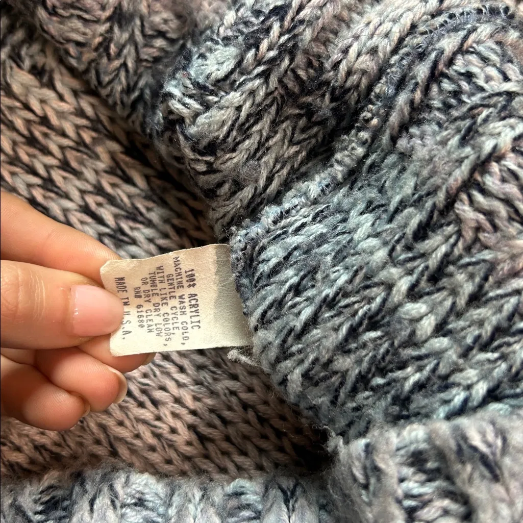 525 America Blue Purple Knit Cowl Neck Sweater Flare Sleeves - Image 6