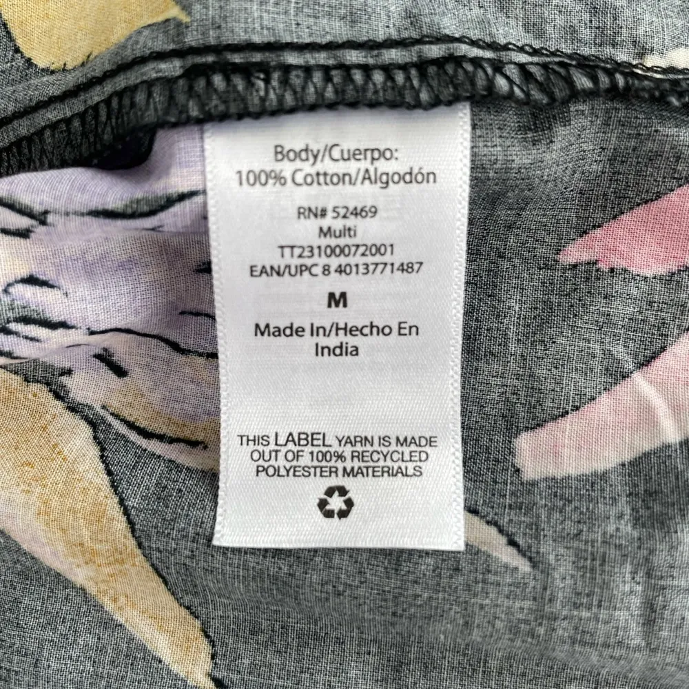 Time and Tru Black Pink Yellow Floral Cotton Off the Shoulder Tiered Maxi Dress - Image 6