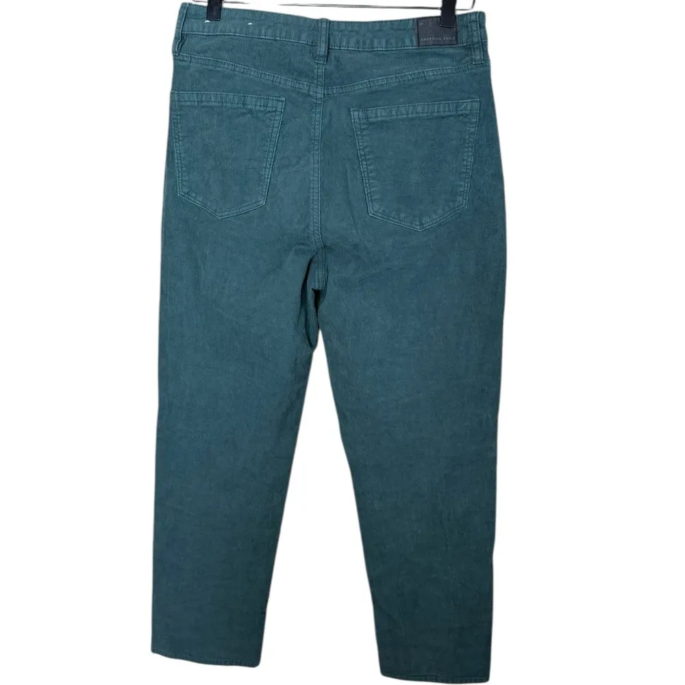 American Eagle Women’s Sz 8 Mom Straight Jeans in Green Corduroy Stretch - Image 7