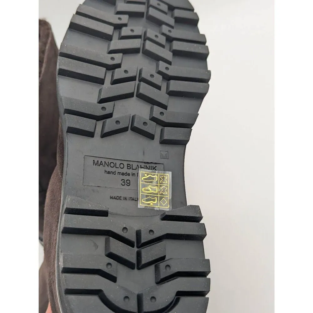 Manolo Blahnik Tomosa dark brown suede boots EU 39 - Image 6