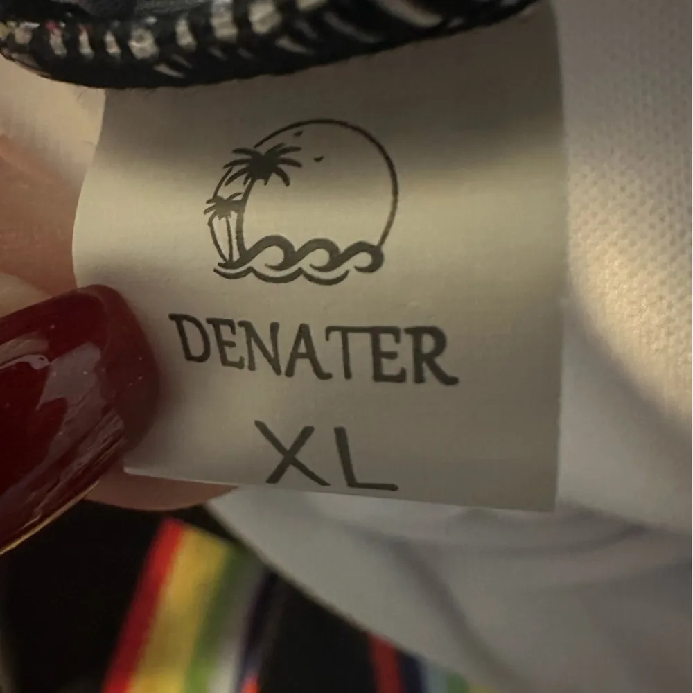 Denater Multicolor Striped Tankini Bathing Suit NWOT Black Size XL - Image 4