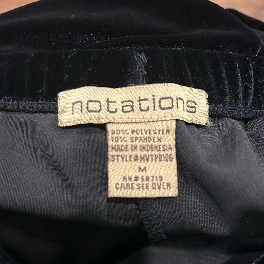 Notations Black Velvet Wide-Leg Pants medium - Image 3