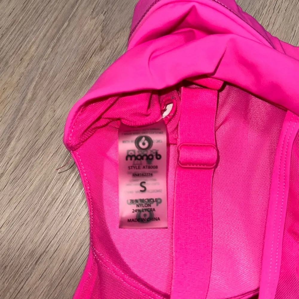 Hot Pink Layered Sports Bra by Mono b - Image 3
