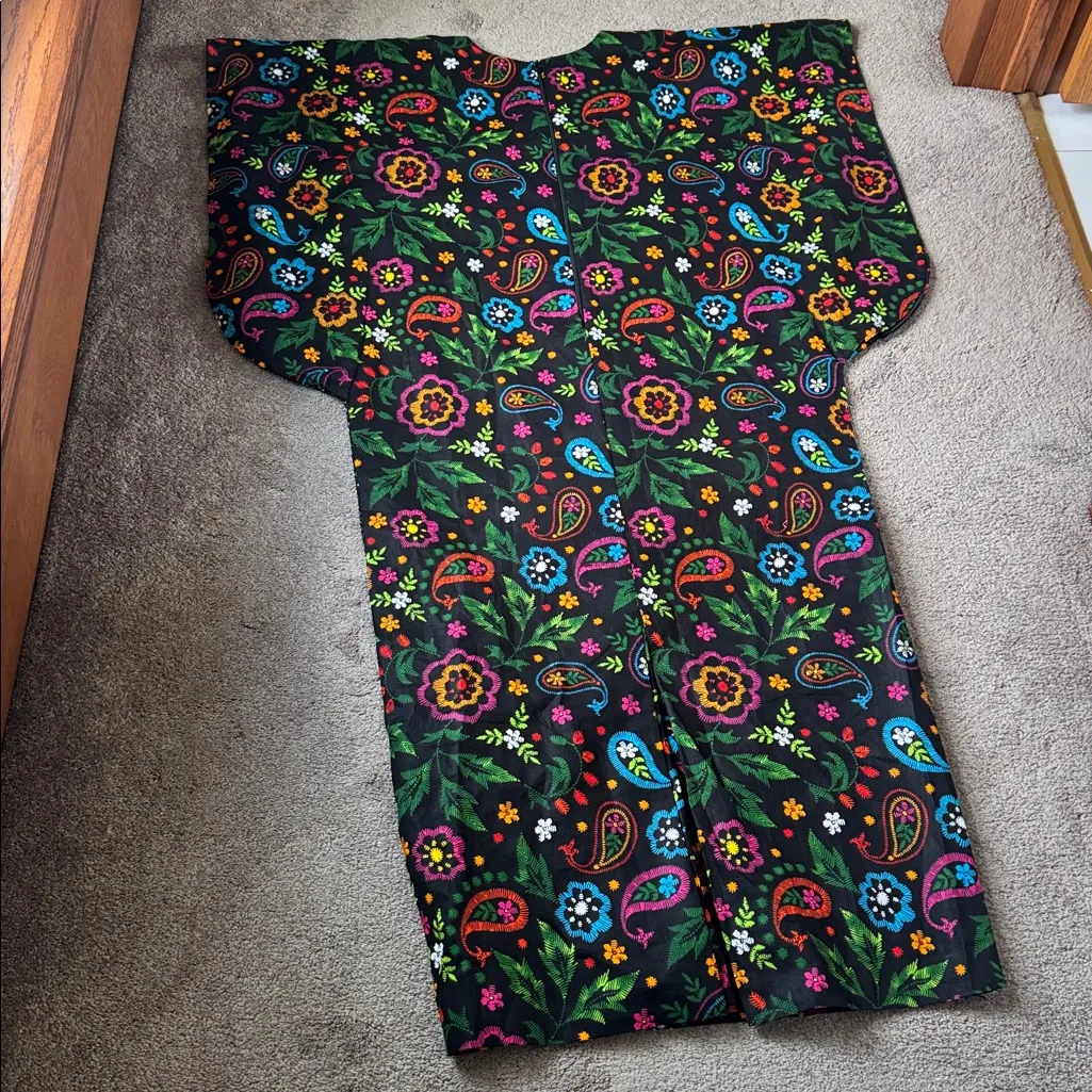 African Ankara Lace Floral Two Piece Dress Set (Fits Up To SIZE 14) Black - Image 5