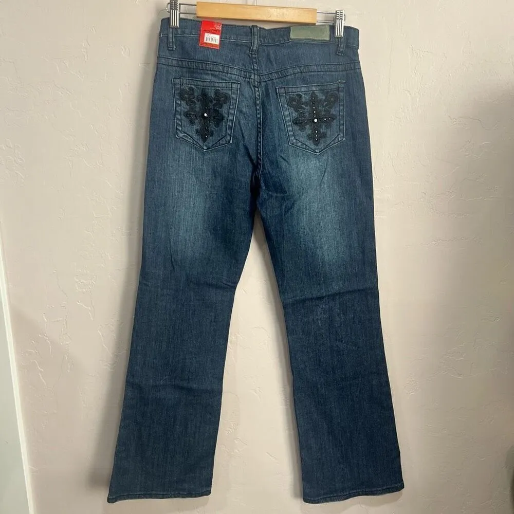 NEW MISSY FIREFLY SZ 8 BOOT CUT STRETCH DENIM JEANS WOMEN DARK BLUE NWT SR $44 - Image 4