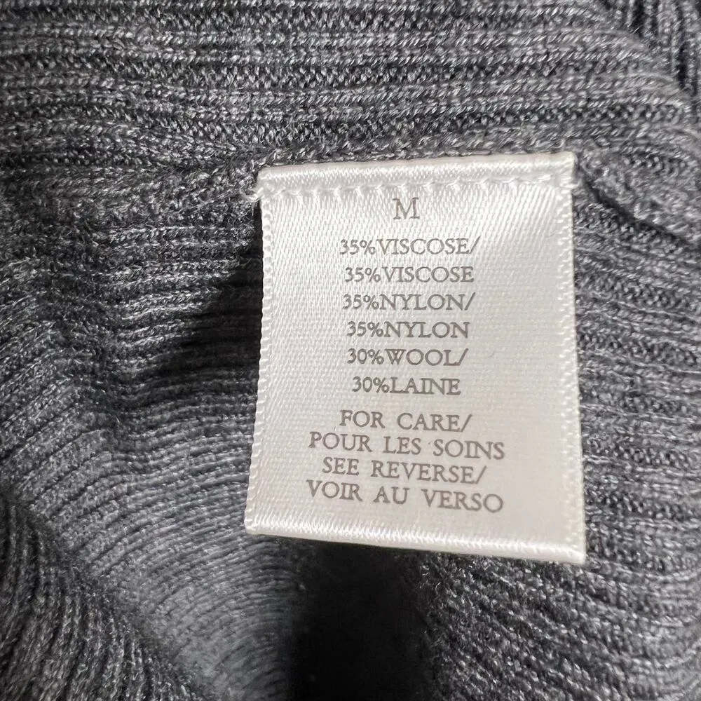 Torn by Ronny Kobo Vianne Gray Button Front Wool Knit Cardigan Sweater Dress M - Image 7