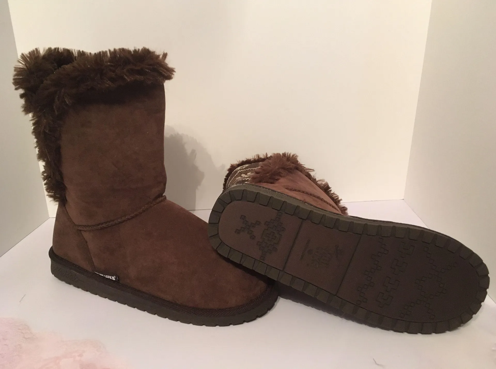 Brown Muk Luks Boots, Size 9 - Image 4