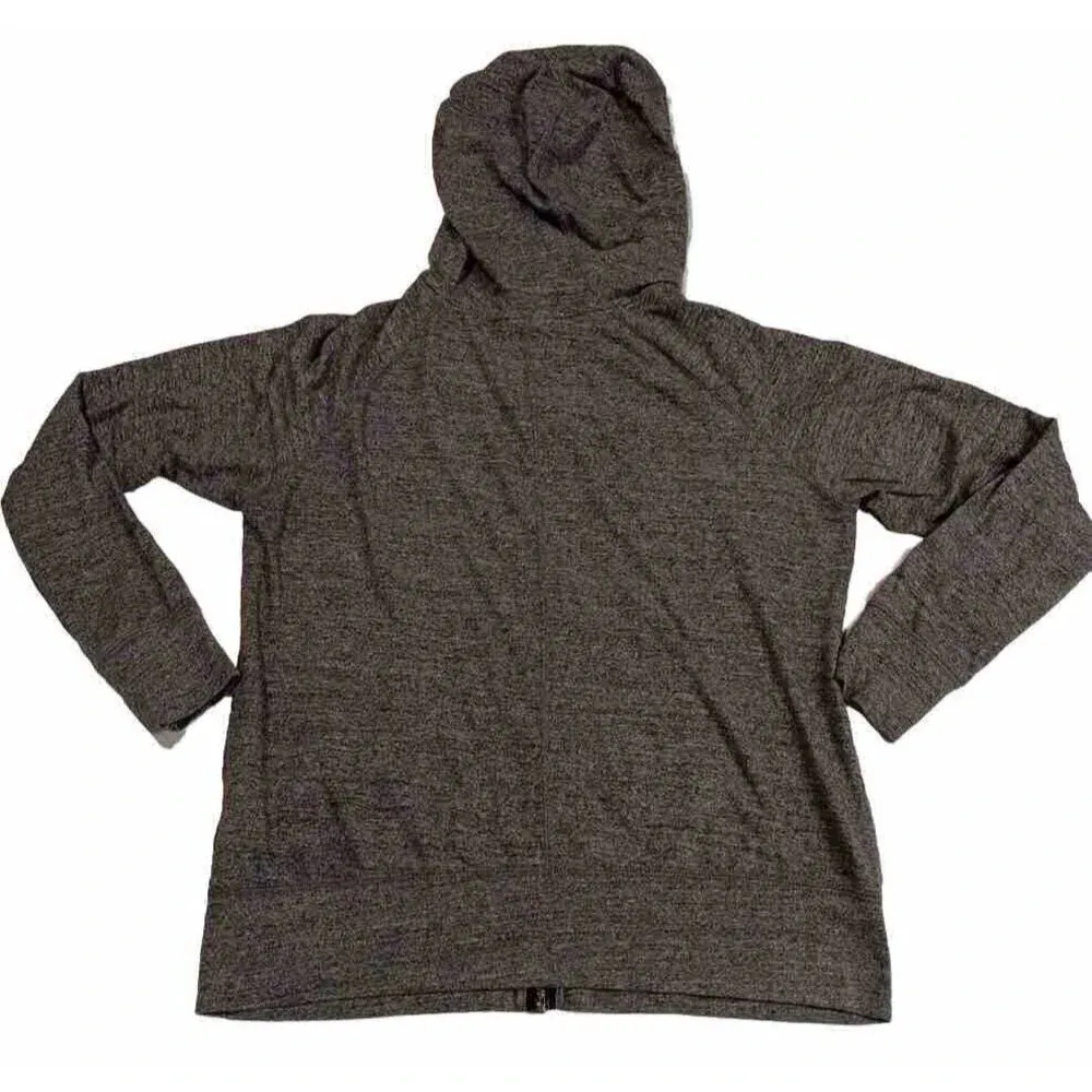 Vintage Nike Hooded Full Zip Light Weight Track Jacket size Medium Gray - Image 2