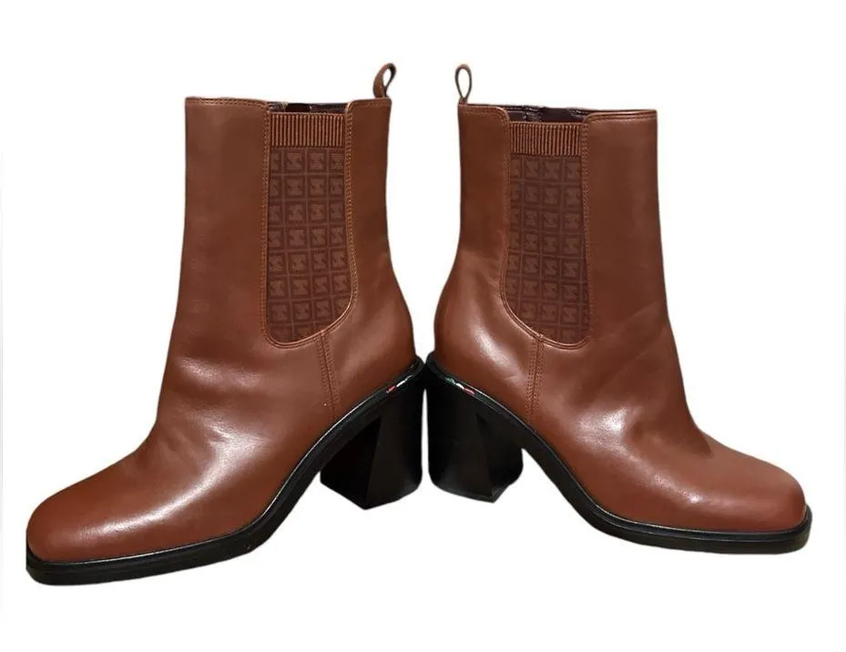 Paula Block Heel Chelsea Leather  Boot Ankle sz 8 - Image 9