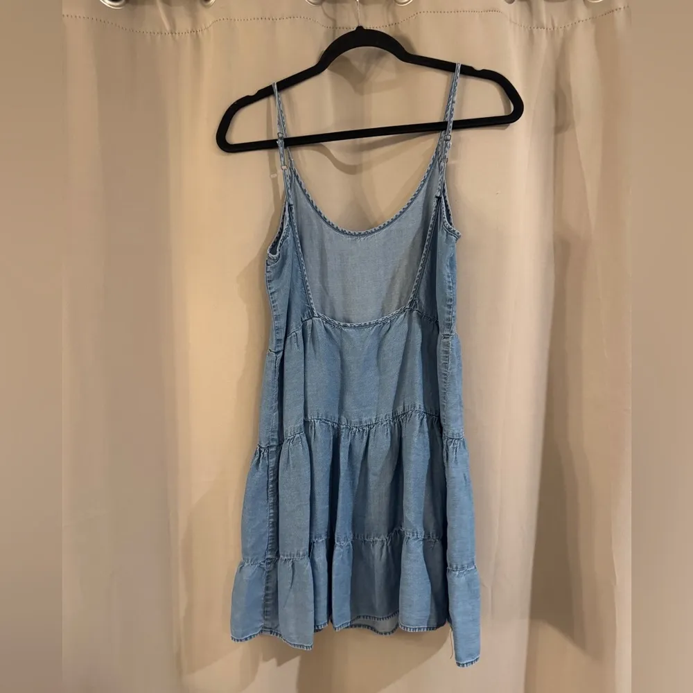 Women’s Denim Ruffle Dress with adjustable straps - Image 2