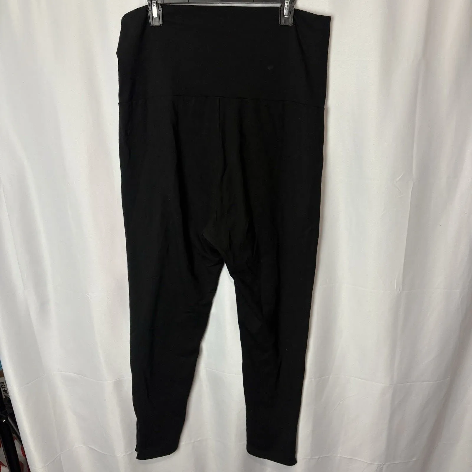 Storq Size 5 (XL) Maternity Leggings Pants Stretch Soft Black Side Zip Ankle - Image 6