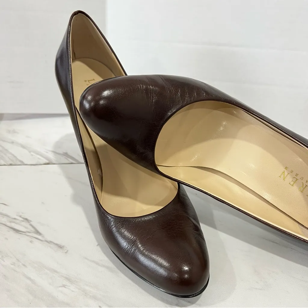 Lauren Ralph Lauren Size 6 Zamora Pump Shoes Chocolate Brown Leather - Image 6