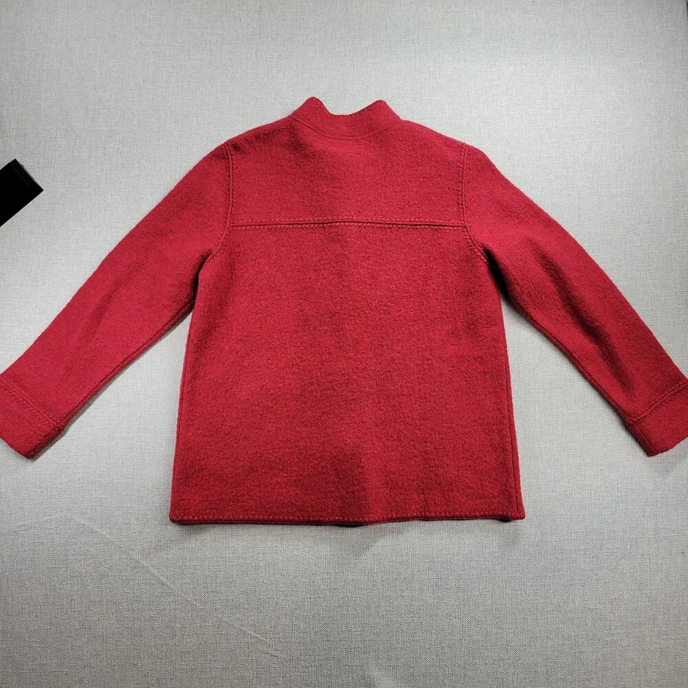 Ruby Rd  Womens Jacket Size S Red Wool Patch Pockets Chinese Traditional Style - Image 5