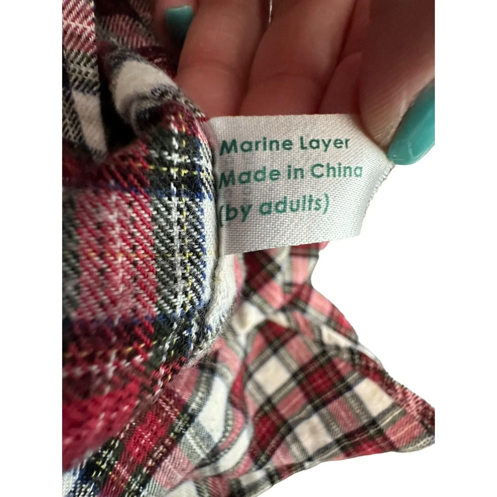 Marine Layer Shirt Women’s Sz Medium Red Check Plaid Collared Flannel Top #I7-1 - Image 5