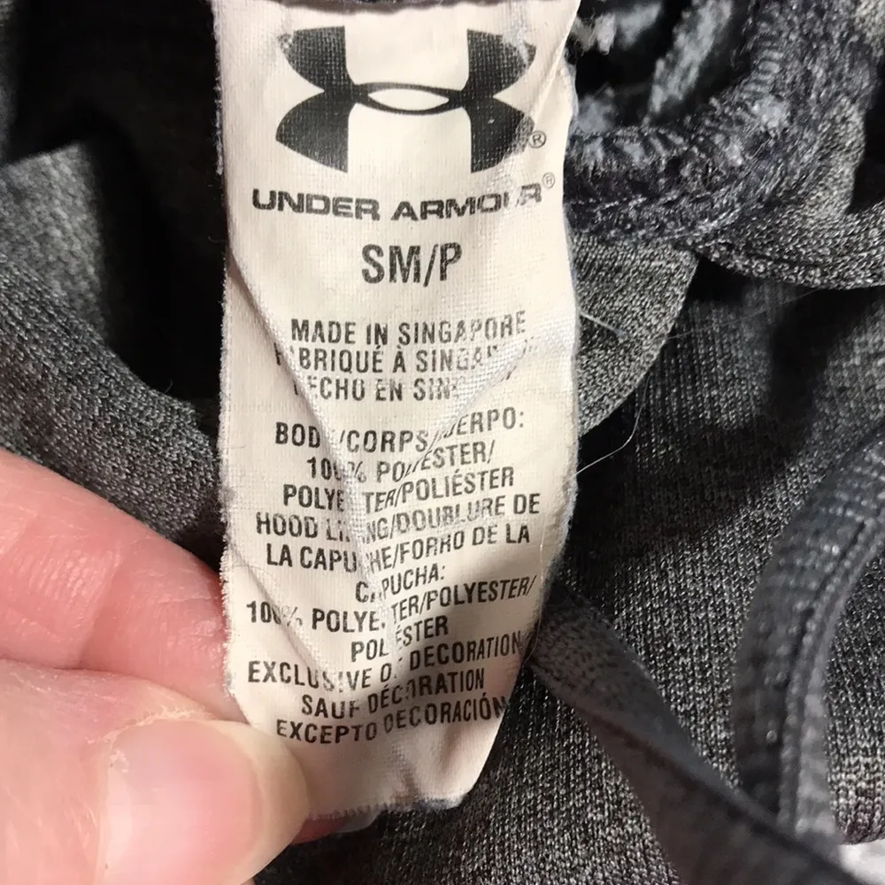 Under Armour Hoodie Long Sleeve Dark Heather Grey Small - Image 6