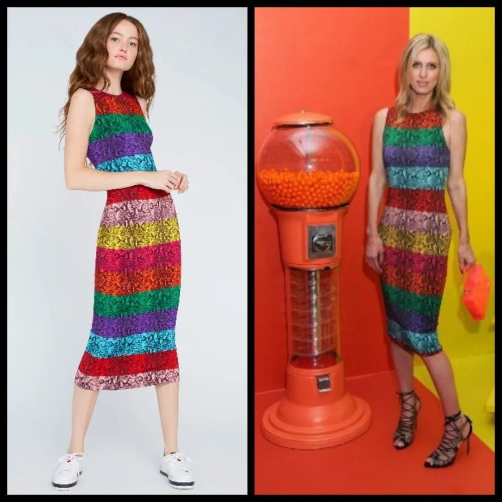 💕ALICE + OLIVIA💕 Delora Snake Skin Midi Dress - Image 9