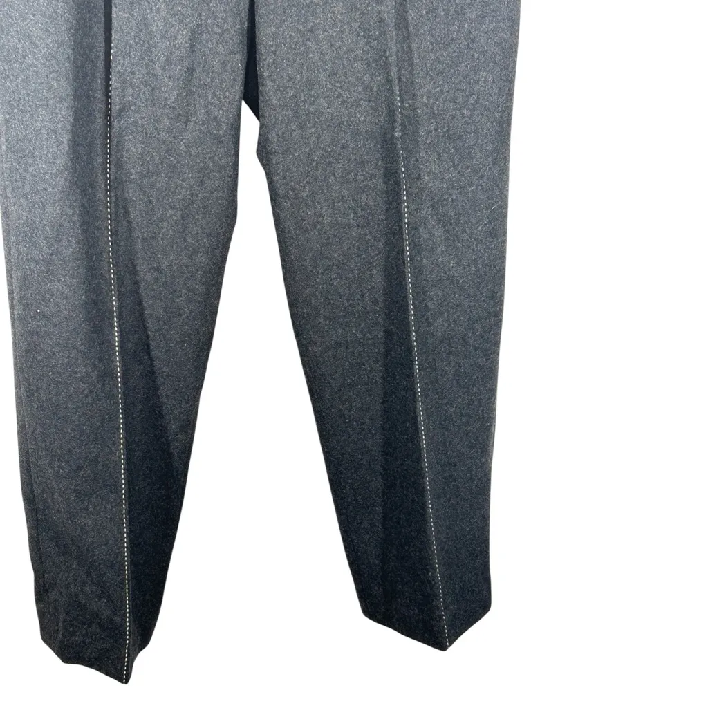 Vintage Harve Benard Gray Wool Dress Pants Size 12 High-Waist Straight Leg - Image 4