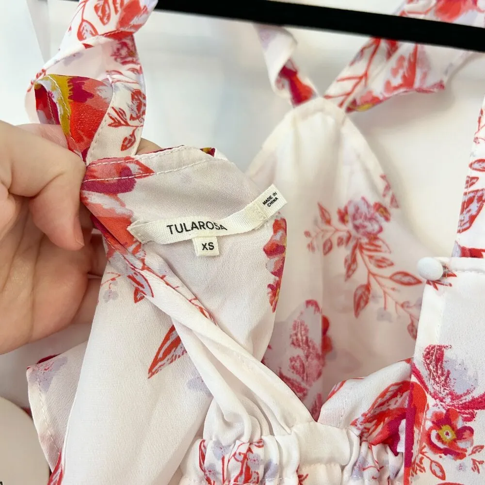 Revolve Tularosa White Red Floral Ruffled Maxi Dress Size XS NWT - Image 10