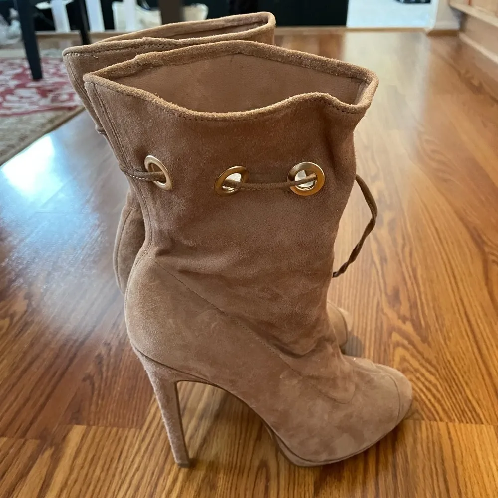 Steve Madden Cavalier Camel Suede Slouchy Chunky Bootie Size 8 Fall Fashion - Image 2