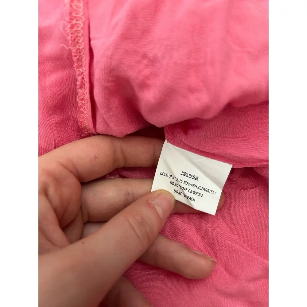 Mika & Gala Pink Floral Ruffle Mini Dress Size Small Preppy Summer Vacation - Image 10