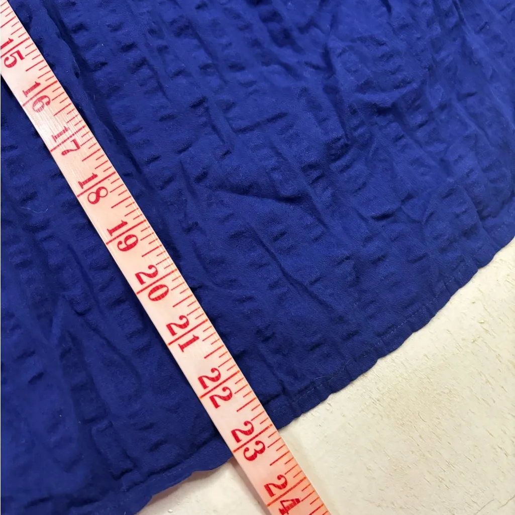 J. Crew Top Size XS Cottage Boho Square Neck Embroidered Blue Floral Peasant - Image 4