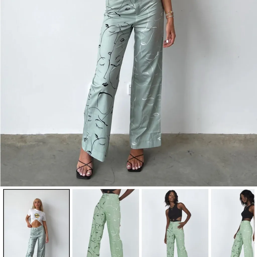 Princess Polly “Face It” Pants Green Women's Pants Art to Wear Street - Image 2