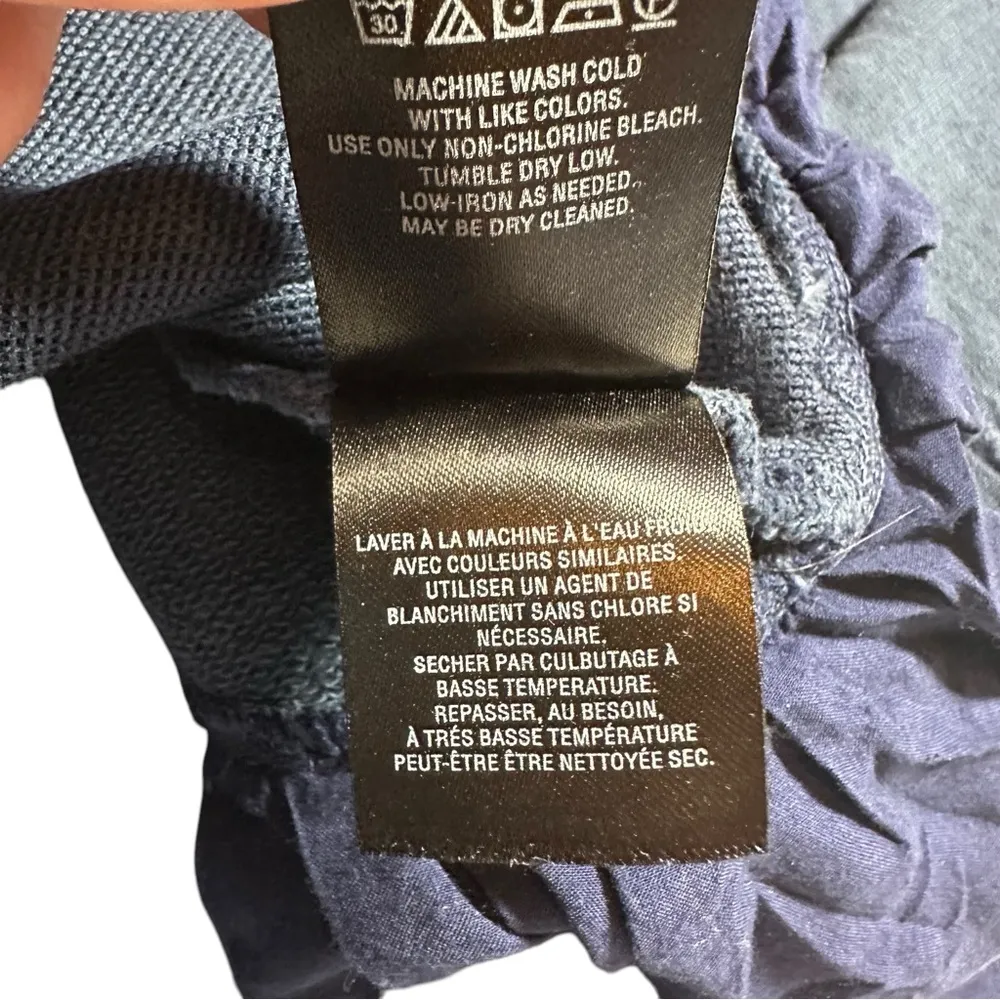 Huesca Pieced Top Saturday Sunday Navy Blue Ruffle Back Small - Image 12