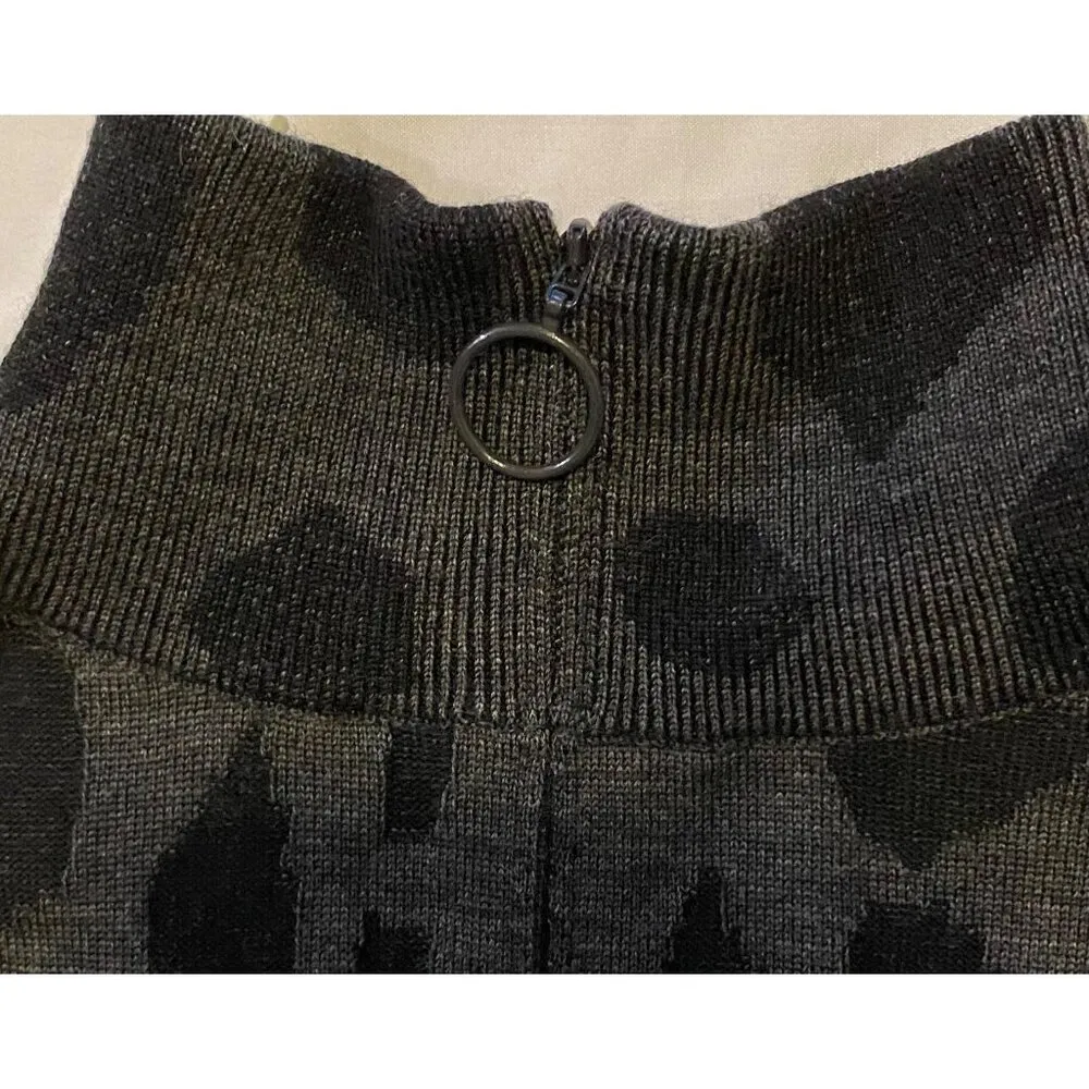$695 NWT Akris Punto 4 Animal Dot Jacquard Sweater Wool Pullover Mock Neck Gray - Image 5
