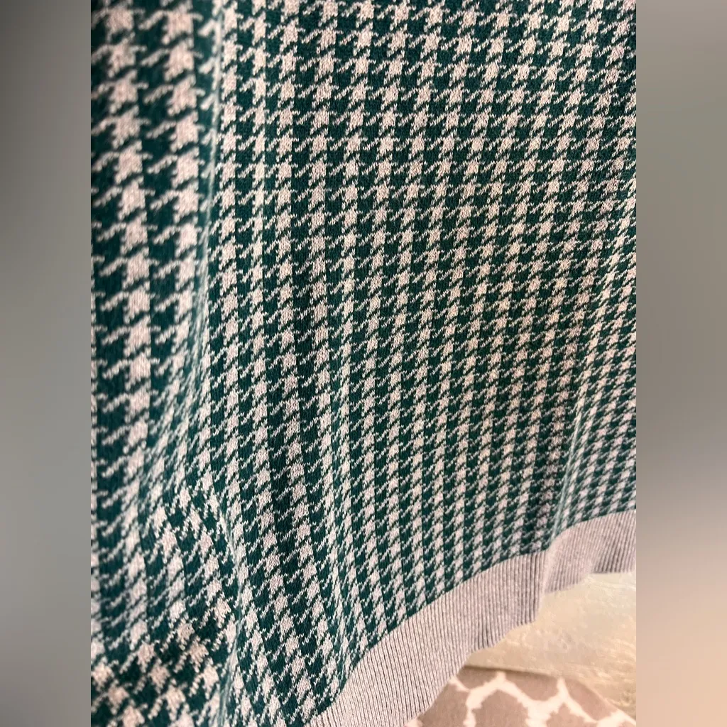Sweater Vest Hunter Green Grey Houndstooth 2X - Image 4
