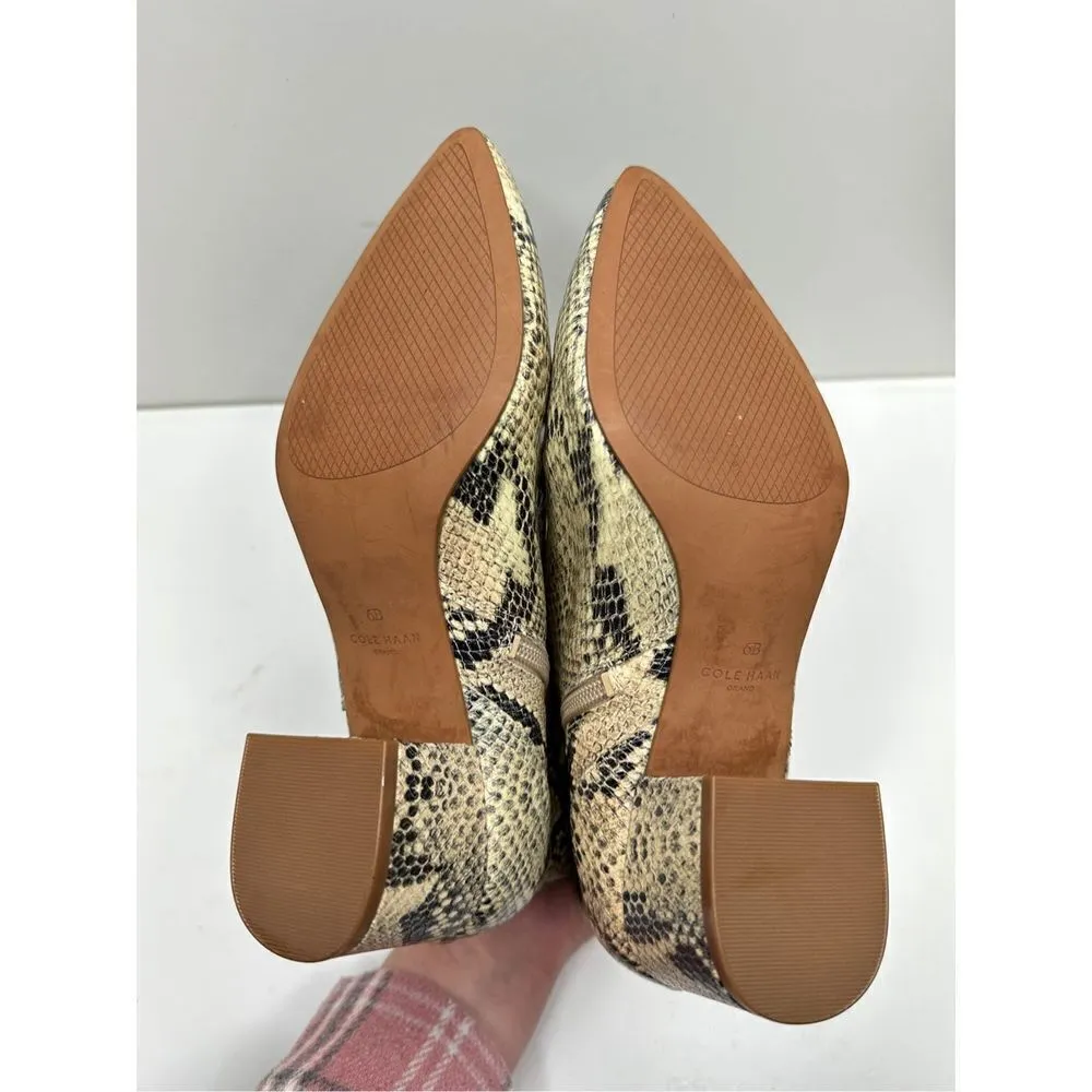 Cole Haan Grand Eva Leather Ankle Booties Snakeskin Embossed‎ Size 6 New - Image 12