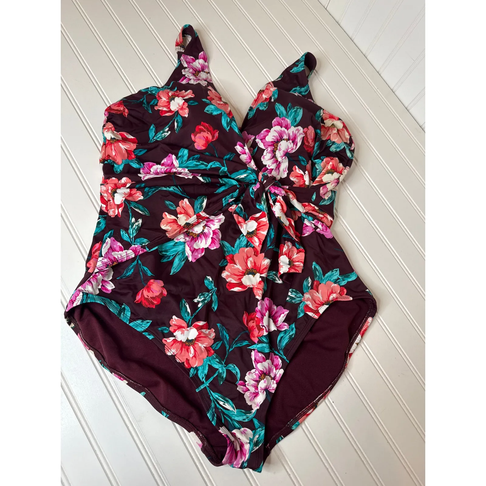 Amazon Lot of 2 One Piece Swimsuits - Floral & Bird Print Padded Bundle Sz 2XL - Image 6