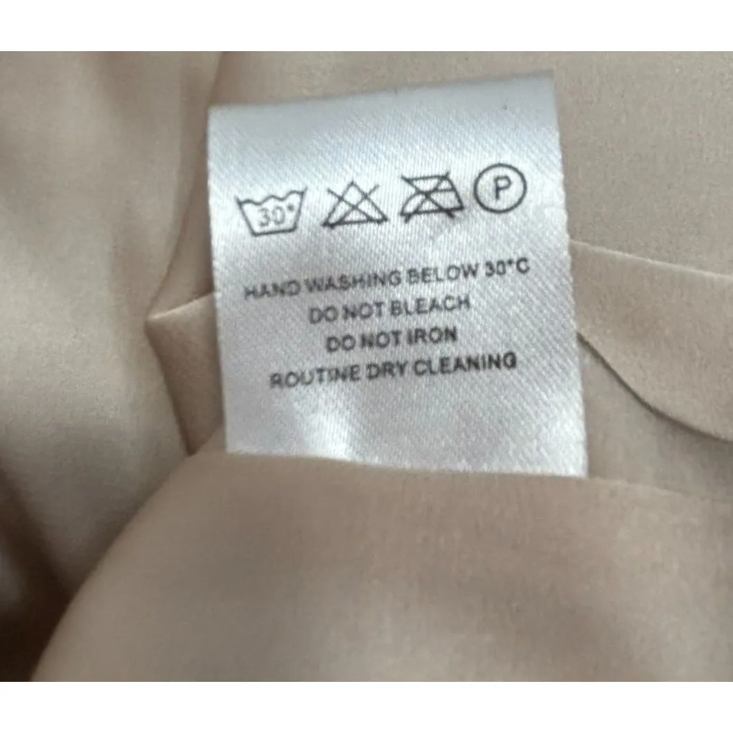 Bodycon Maxi Dress Womens L Cream Floral Mesh Lace Up Y2K Prom Wedding Party Size L - Image 14