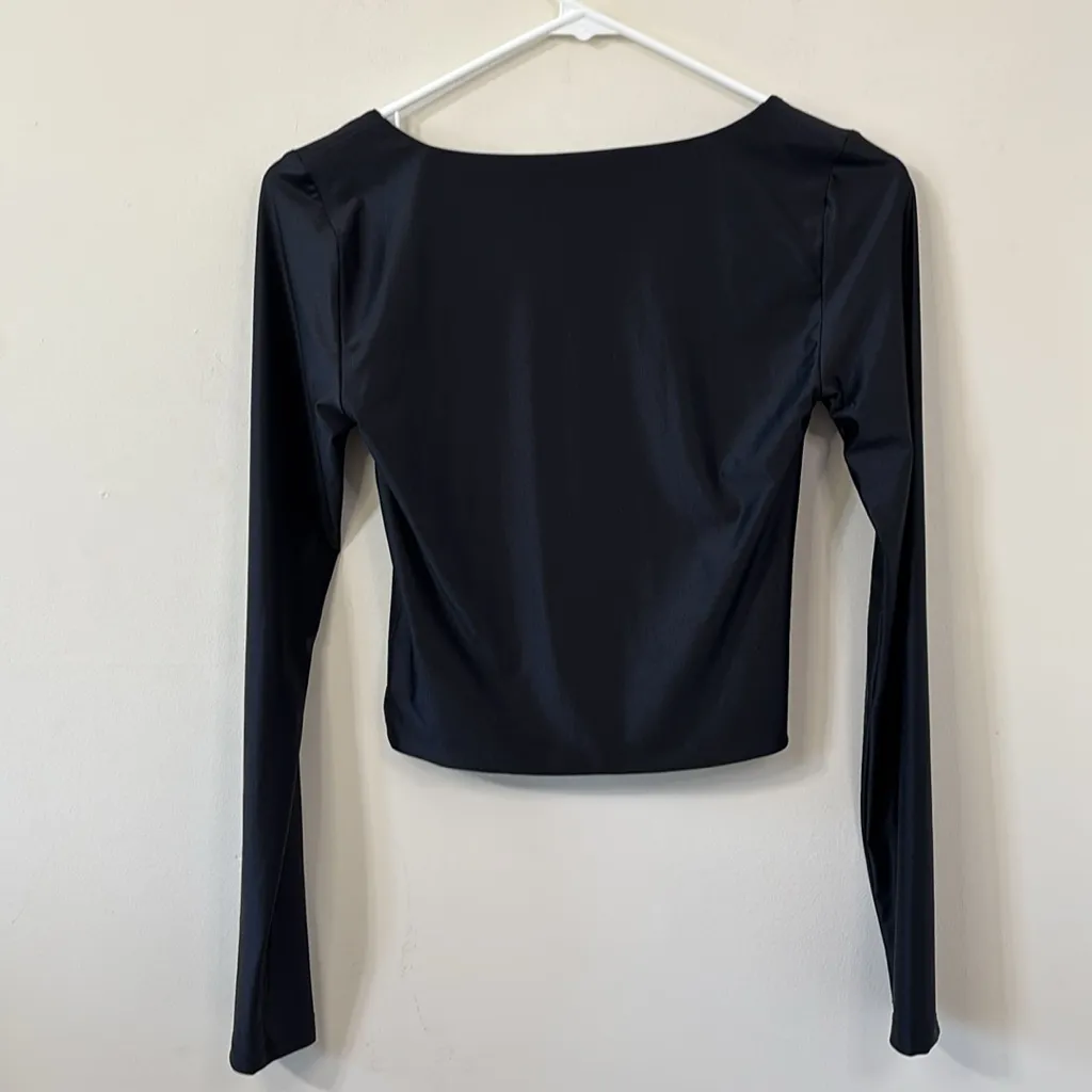 Aritzia Babaton Contour Squareneck Longsleeve Black Size Small - Image 6
